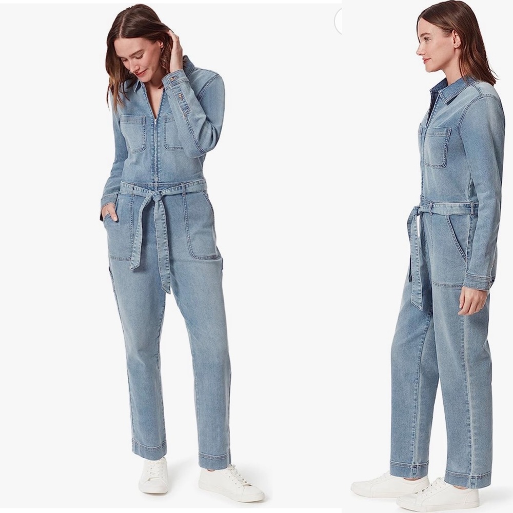 Christian Siriano x Gloria Vanderbilt Collab Womens Belted Denim Coverall